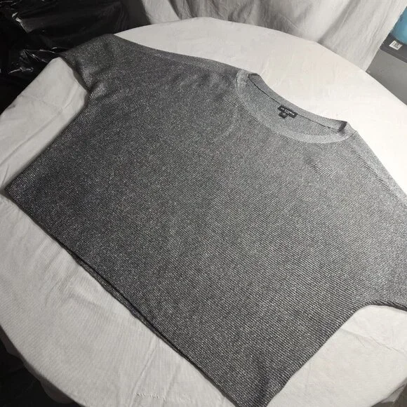 I.N.Studio Womens Size 3 X Silver top blouse plus  3/4 sleeve Crew Neck NWT --22 - Picture 5 of 10